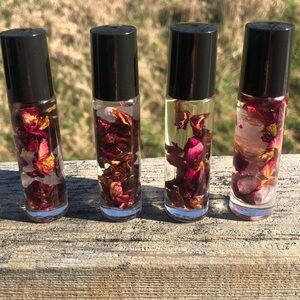 Handmade Rose & Rose Quartz essential oil rollers
